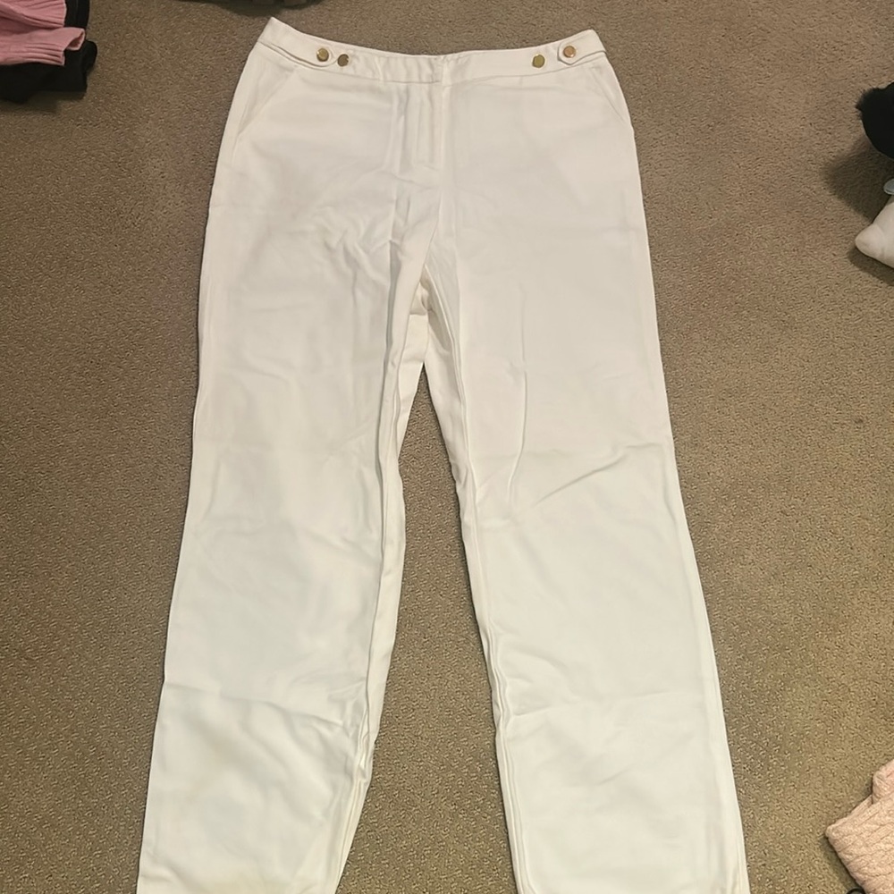 Vintage 1990s White Cotton Rafaella Pants Size 12.